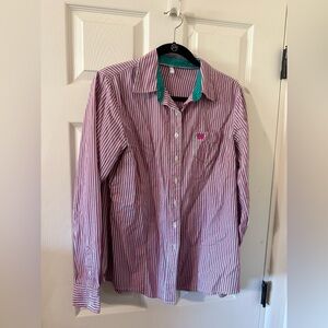 Cinch strip women’s button up shirt. Size large.